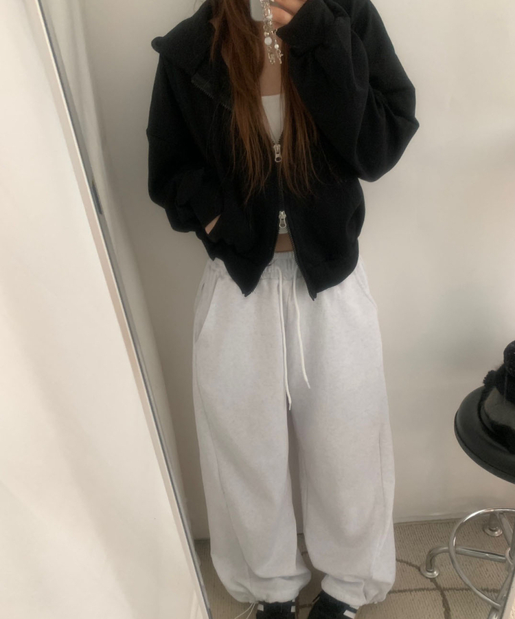 サイドピンタックトッパーパンツ(6color) WHITE SALT