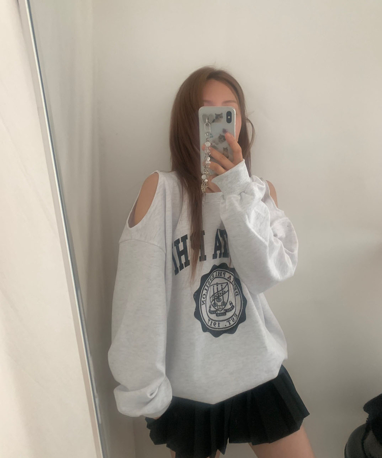 レタリングフレンチテリートレーナー WHITE SALT