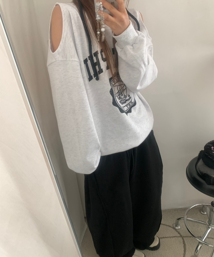 レタリングフレンチテリートレーナー WHITE SALT