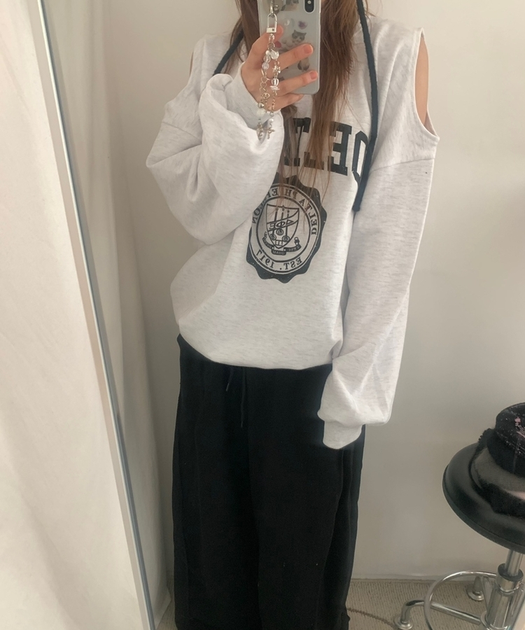 レタリングフレンチテリートレーナー WHITE SALT