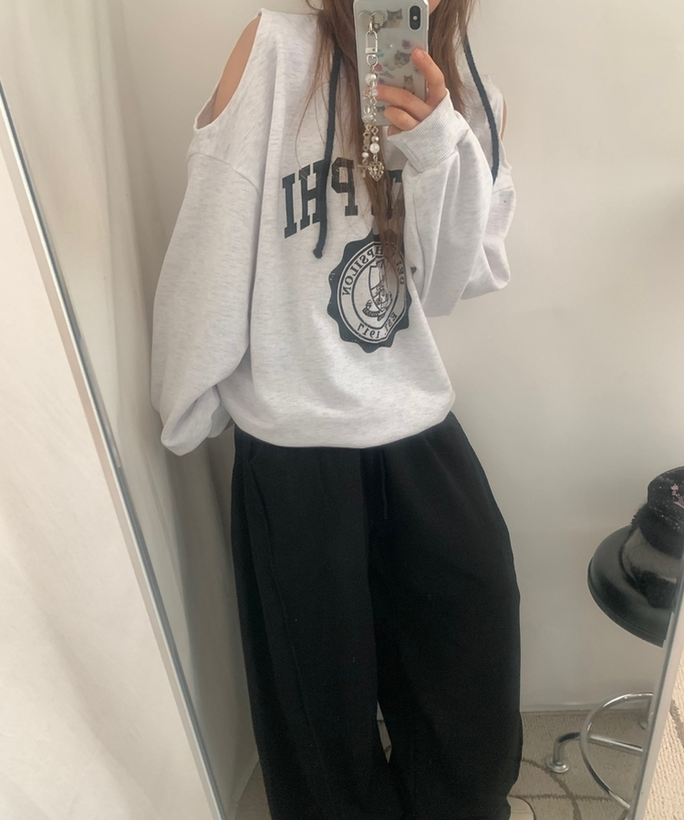 レタリングフレンチテリートレーナー WHITE SALT