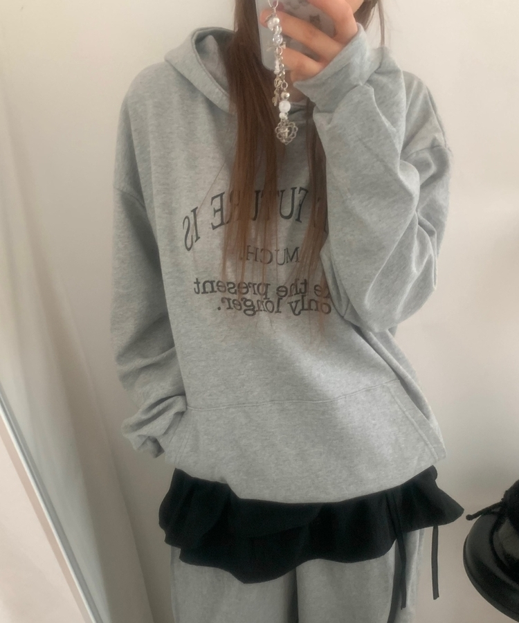 ベーシックレタリングポケットフード GREY
