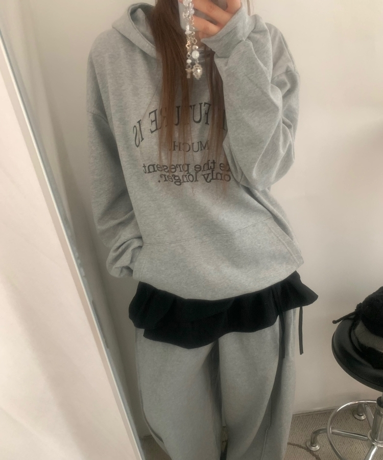 ベーシックレタリングポケットフード GREY