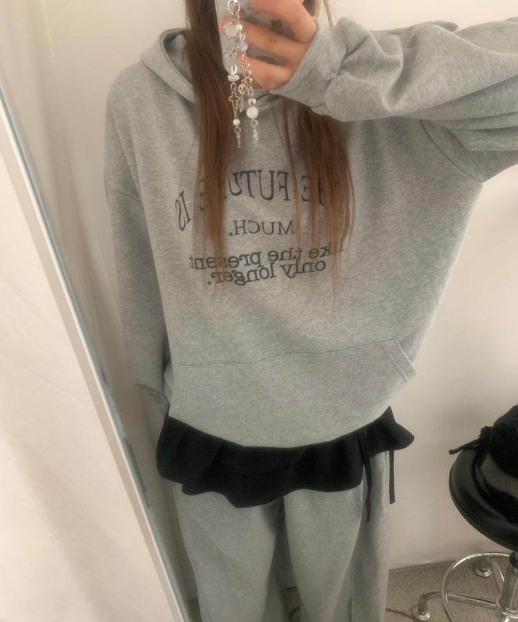 ベーシックレタリングポケットフード GREY