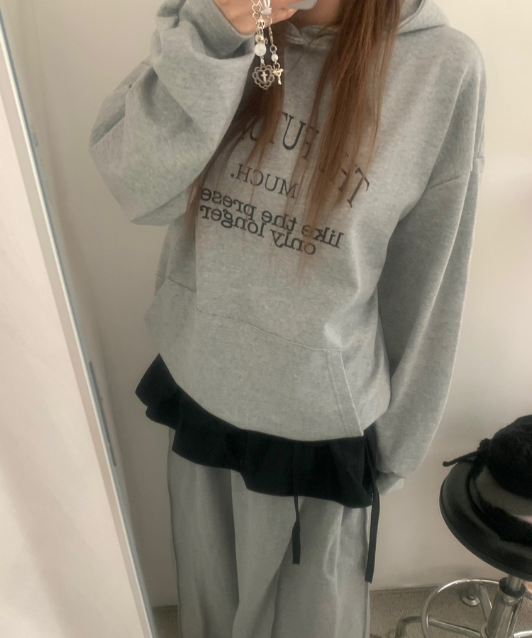 ベーシックレタリングポケットフード GREY