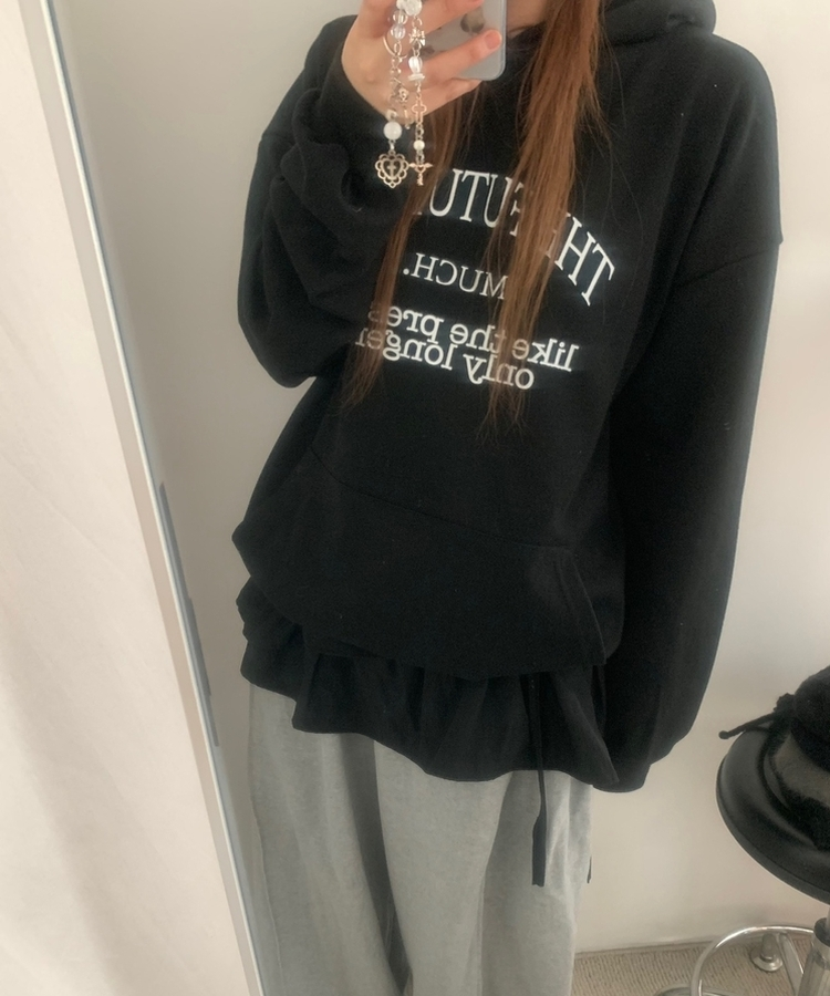 ベーシックレタリングポケットフード BLACK