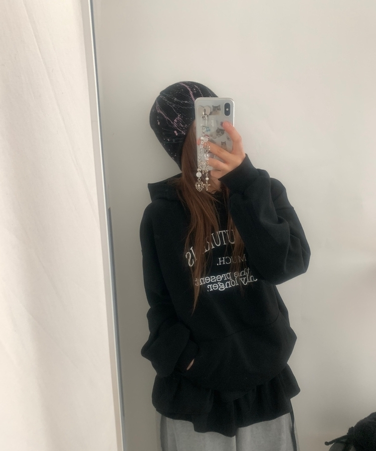 ベーシックレタリングポケットフード BLACK