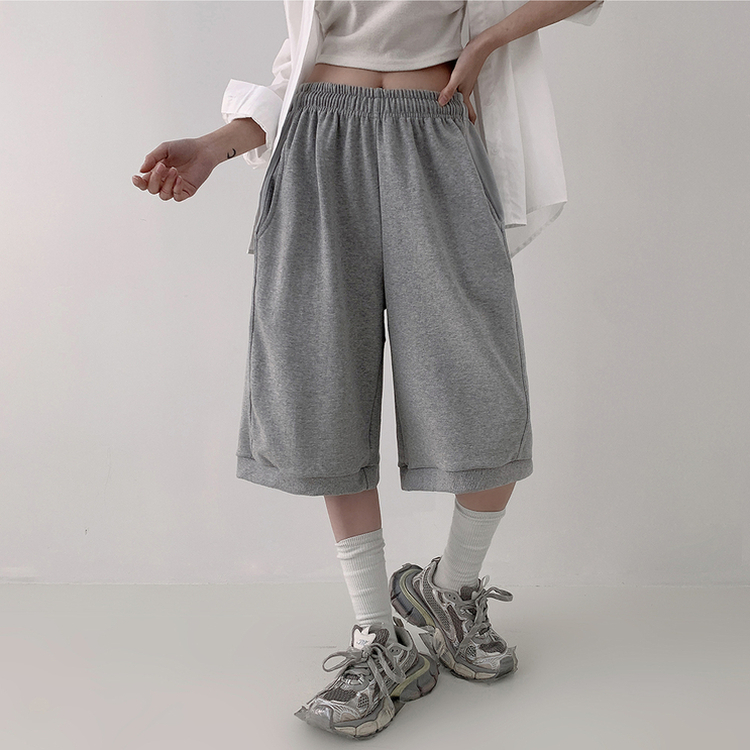 ワイドショートバミューダパンツ(5color) MELANGE GRAY