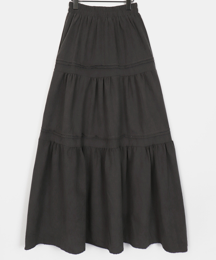 スエードティアードロングスカート