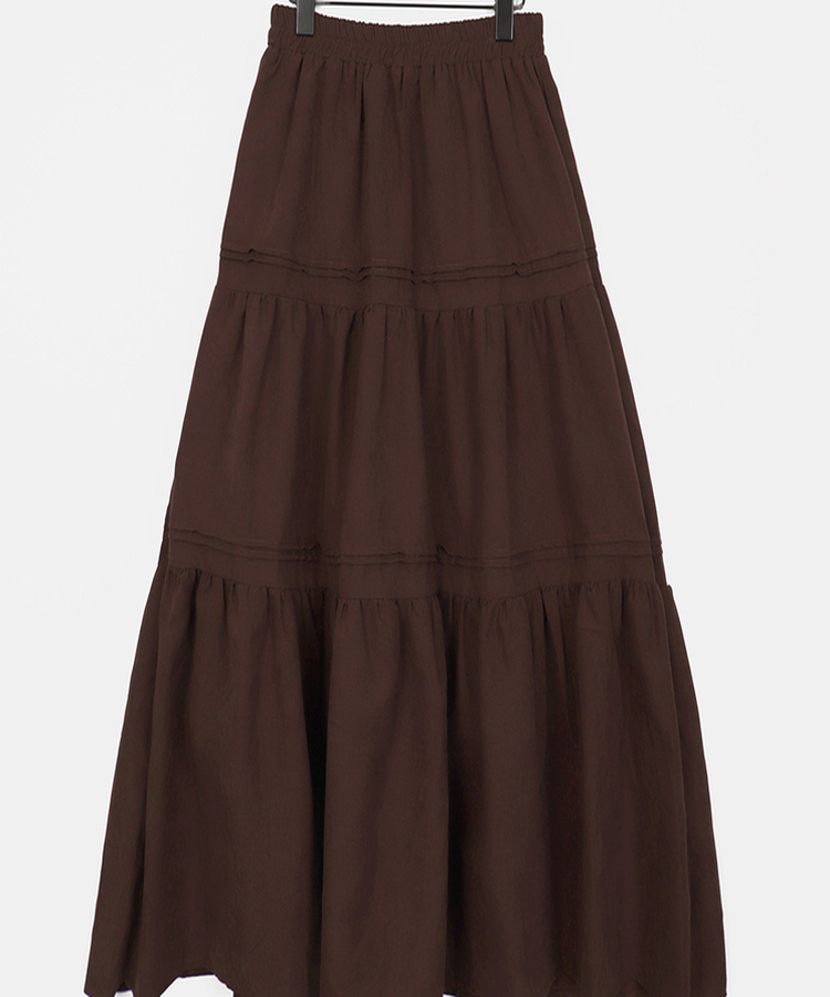 スエードティアードロングスカート