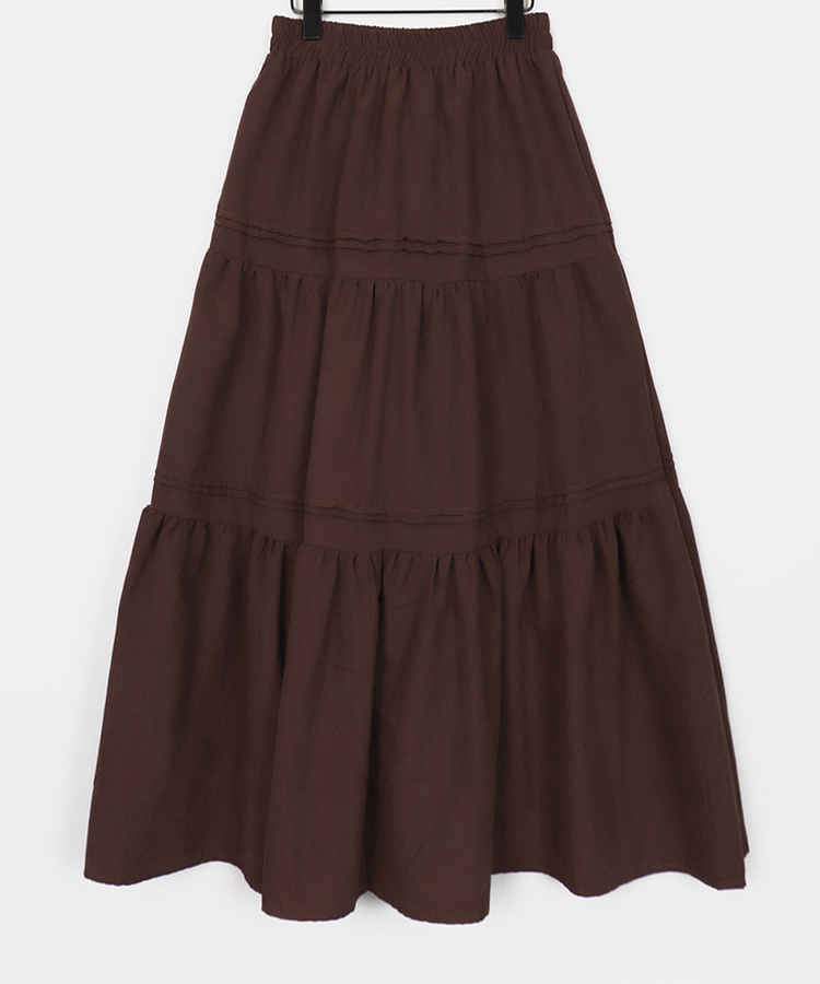 スエードティアードロングスカート