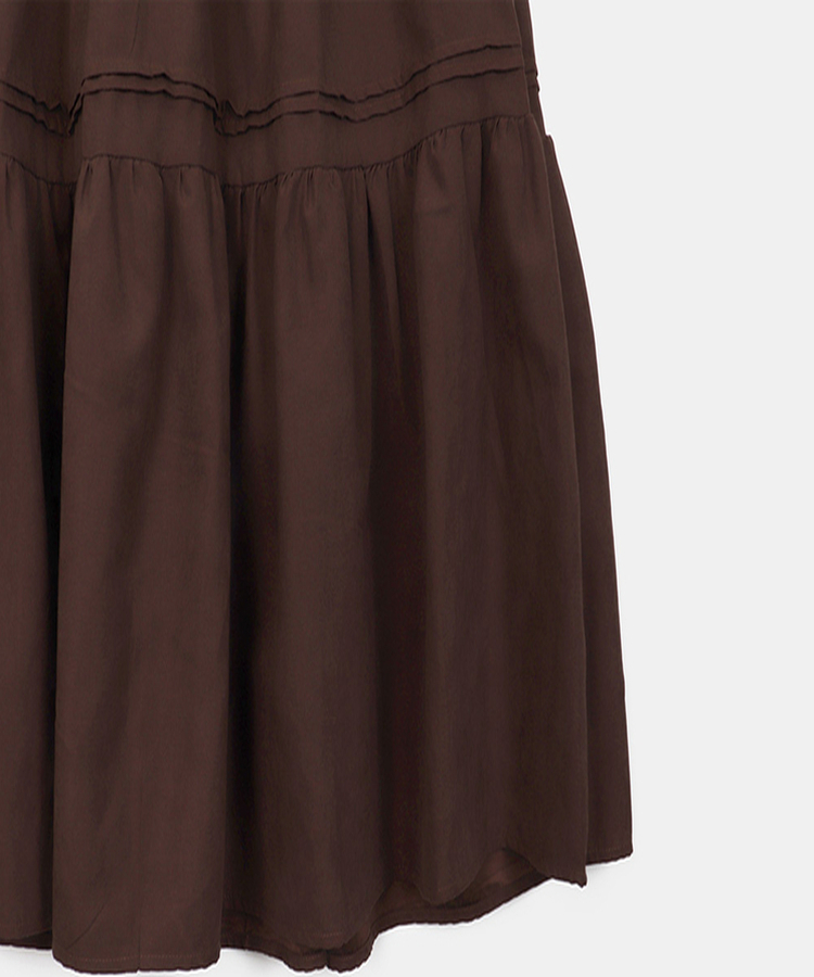 スエードティアードロングスカート