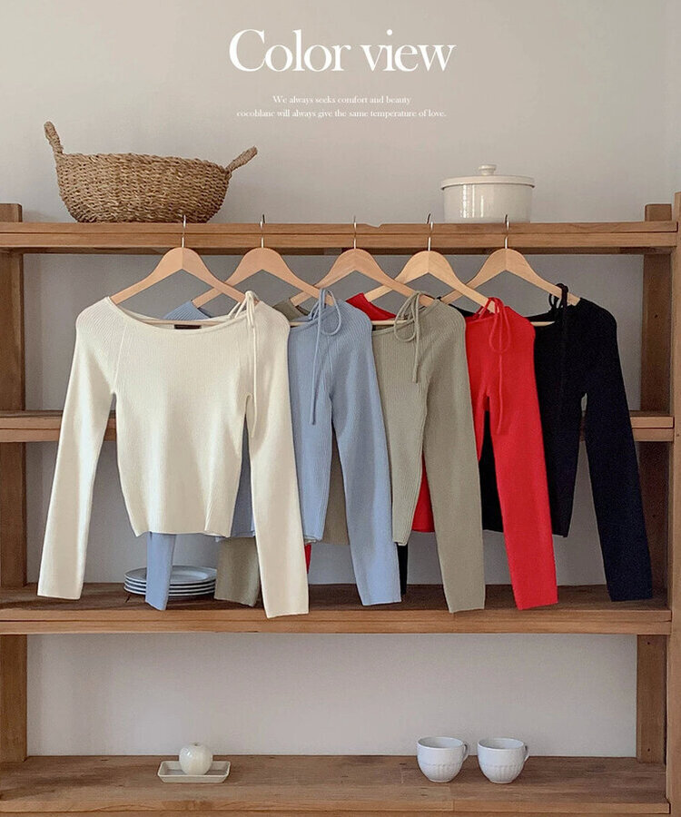 ショルダーリボンニット(5color)