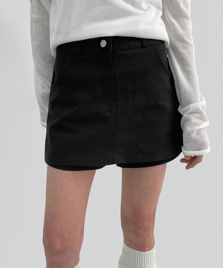 コットンミニスカートパンツ BLACK