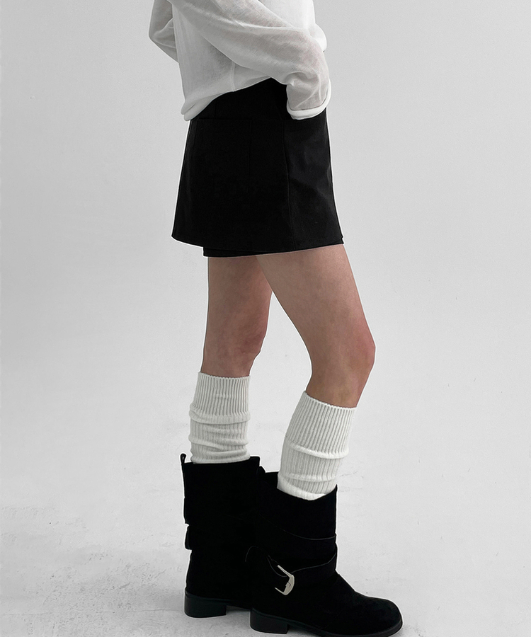 コットンミニスカートパンツ BLACK