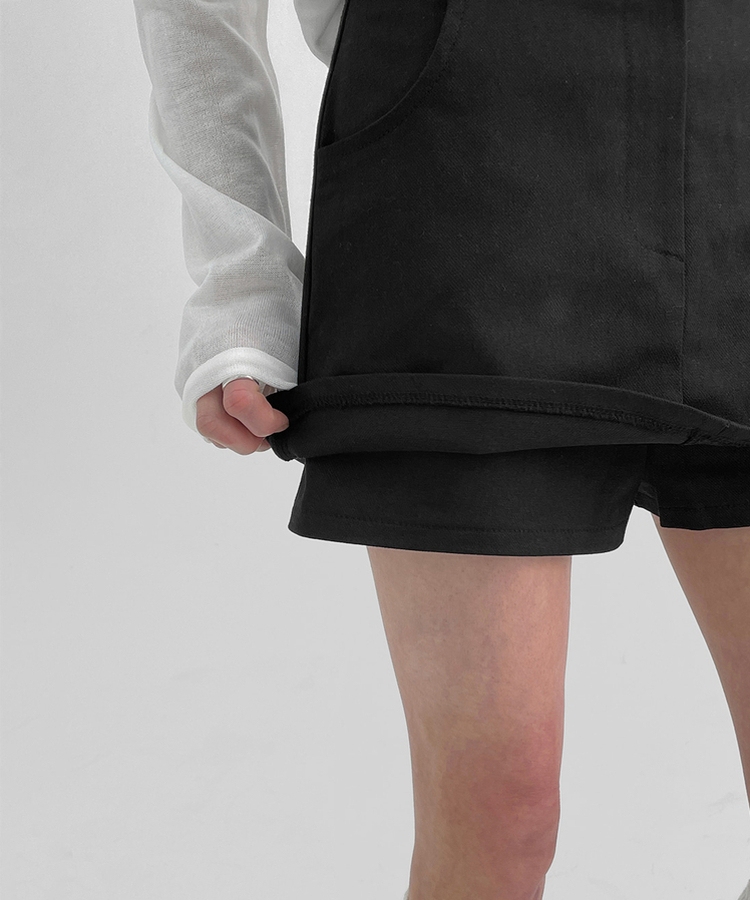 コットンミニスカートパンツ BLACK