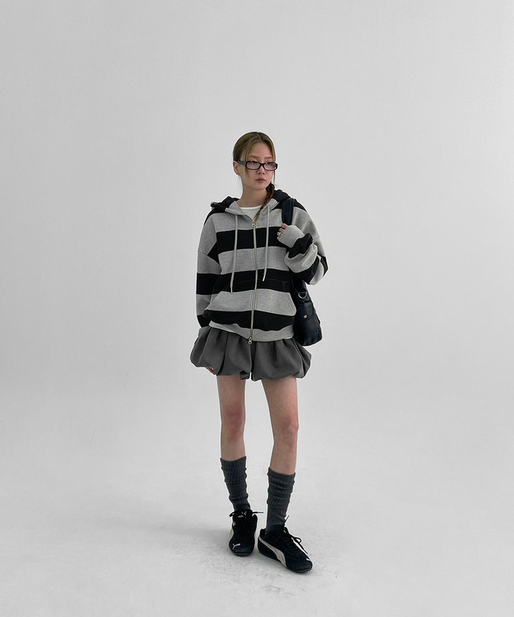 バンディングバルーンミニスカート GREY