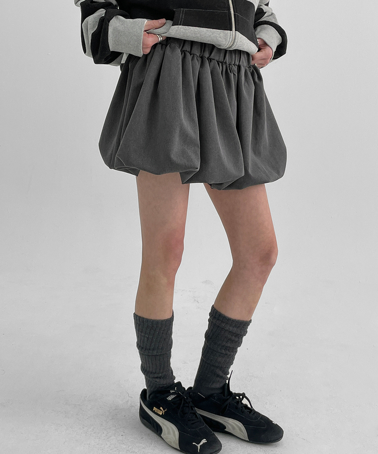 バンディングバルーンミニスカート GREY