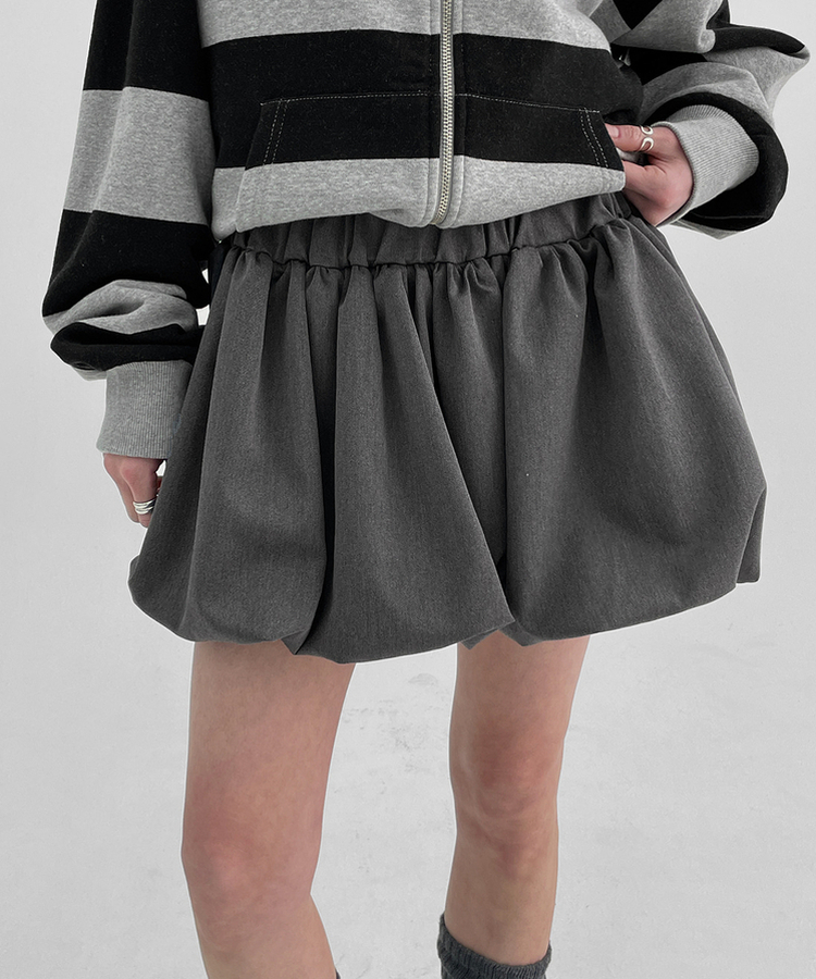 バンディングバルーンミニスカート GREY