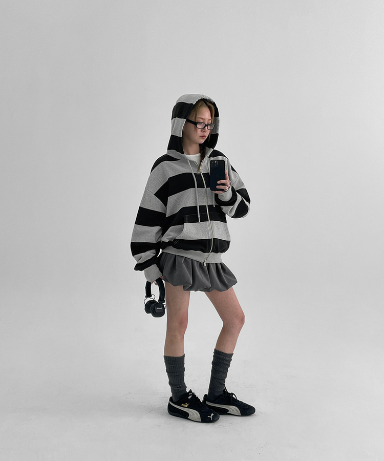 バンディングバルーンミニスカート GREY