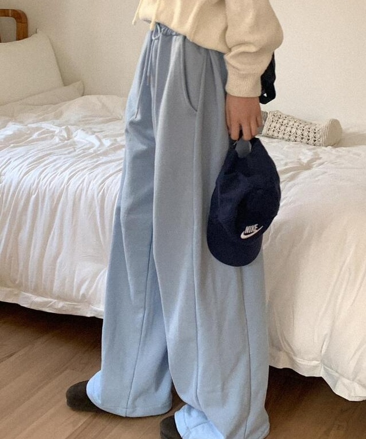ダーツワイドバンディングパンツ SKY BLUE