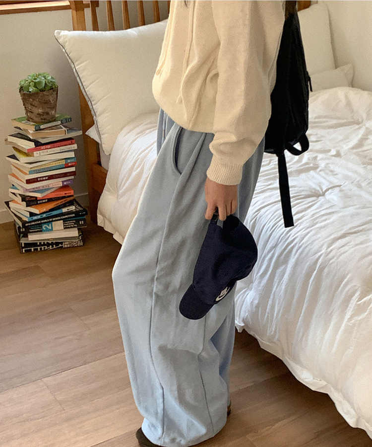 ダーツワイドバンディングパンツ SKY BLUE