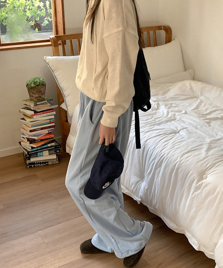 ダーツワイドバンディングパンツ SKY BLUE