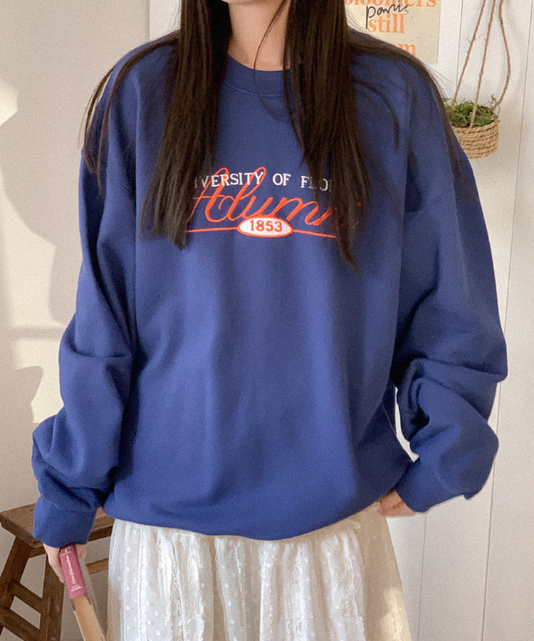 レタリング刺繍トレーナー NAVY