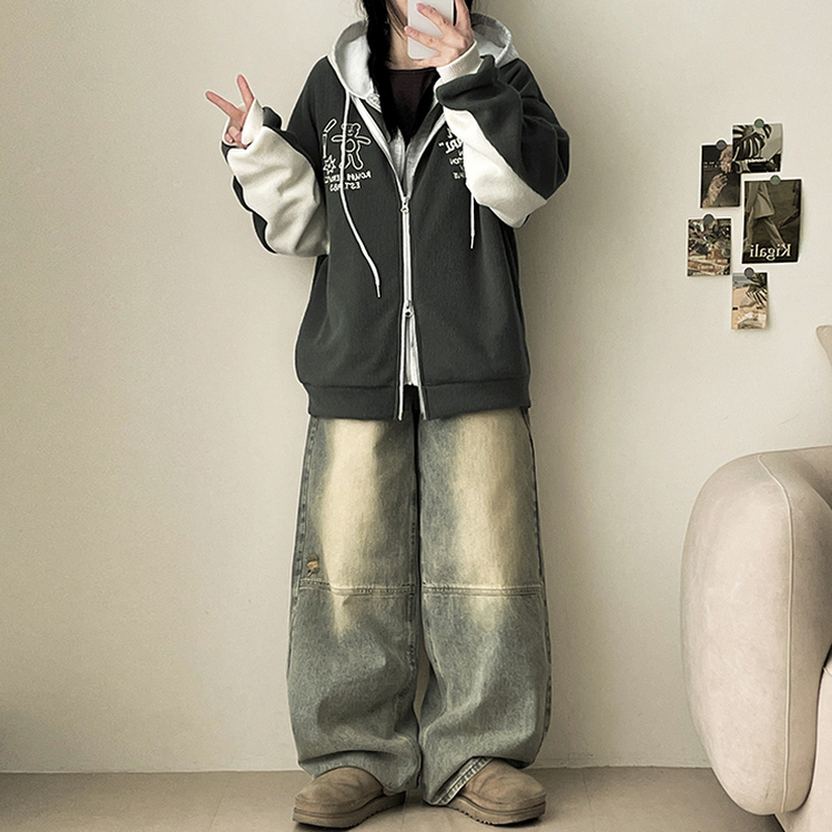 クマバイカラーニットカーディガン KHAKI