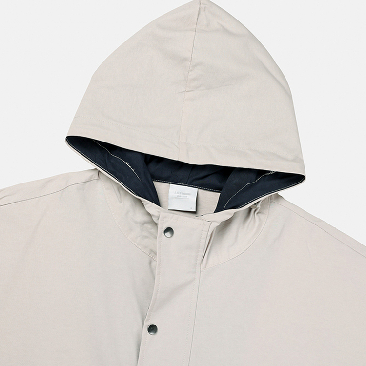 ストリングバイカラーフードジャンパー