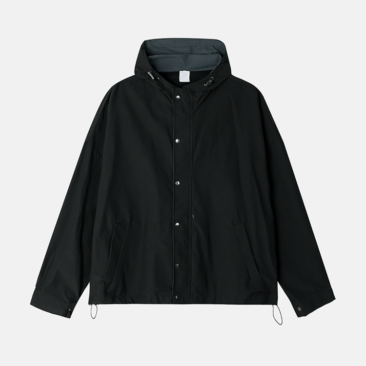 ストリングバイカラーフードジャンパー