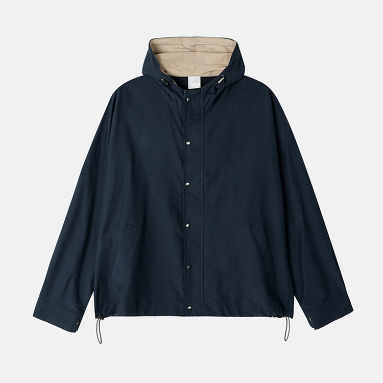 ストリングバイカラーフードジャンパー