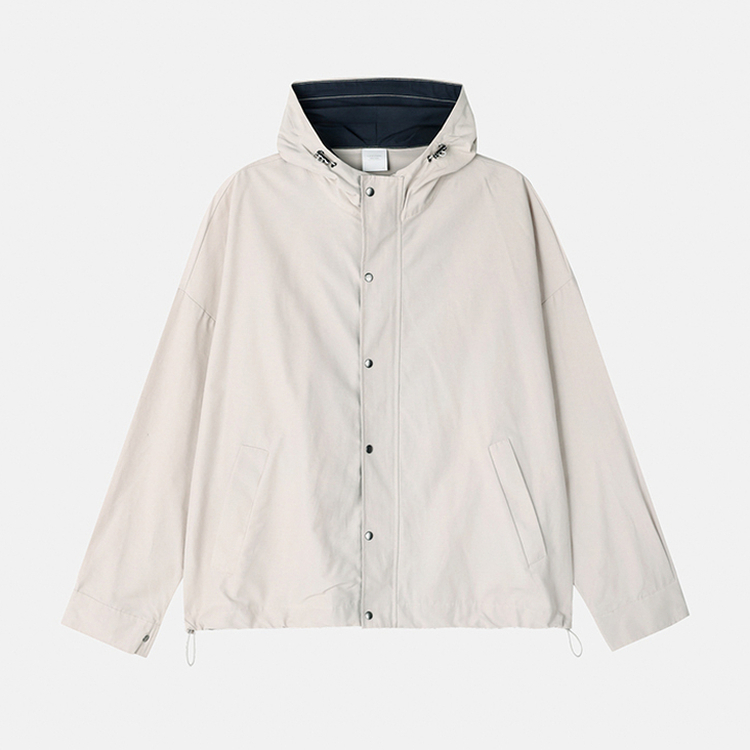 ストリングバイカラーフードジャンパー