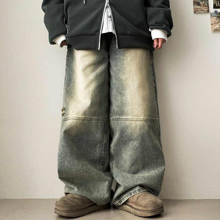 【丈別】ダメージワイドデニムパンツ(5color) LIGHT DENIM
