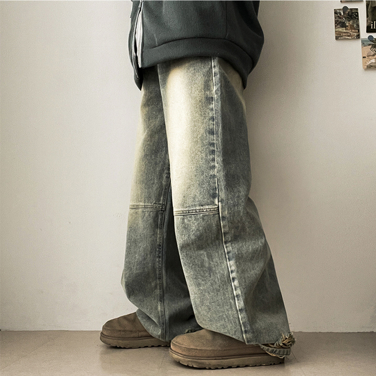 【丈別】ダメージワイドデニムパンツ(5color) LIGHT DENIM