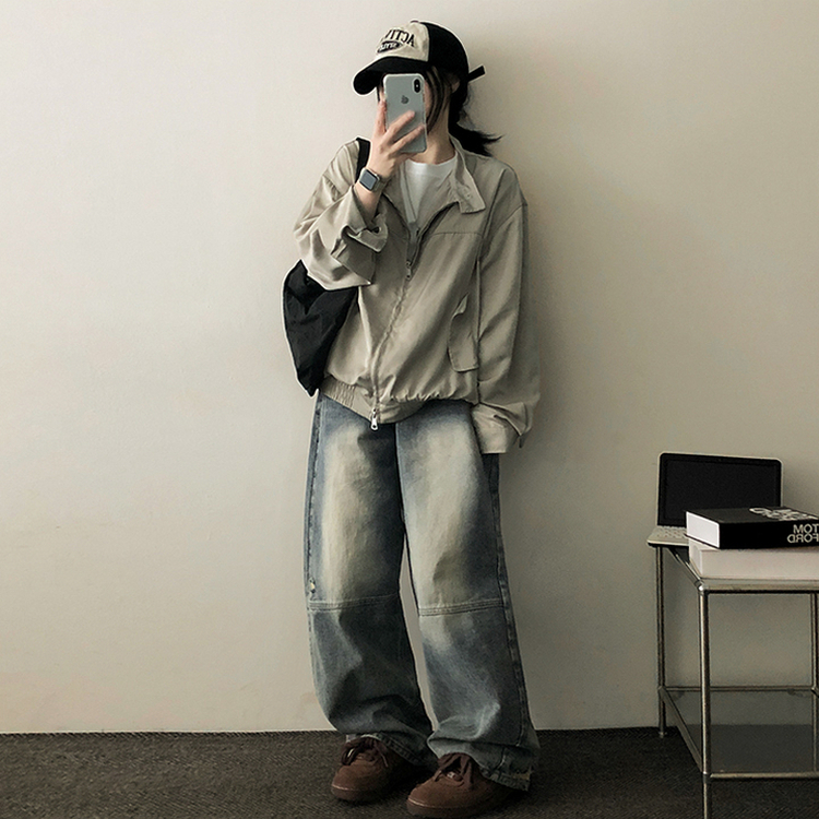 【丈別】ダメージワイドデニムパンツ(5color) BLUE