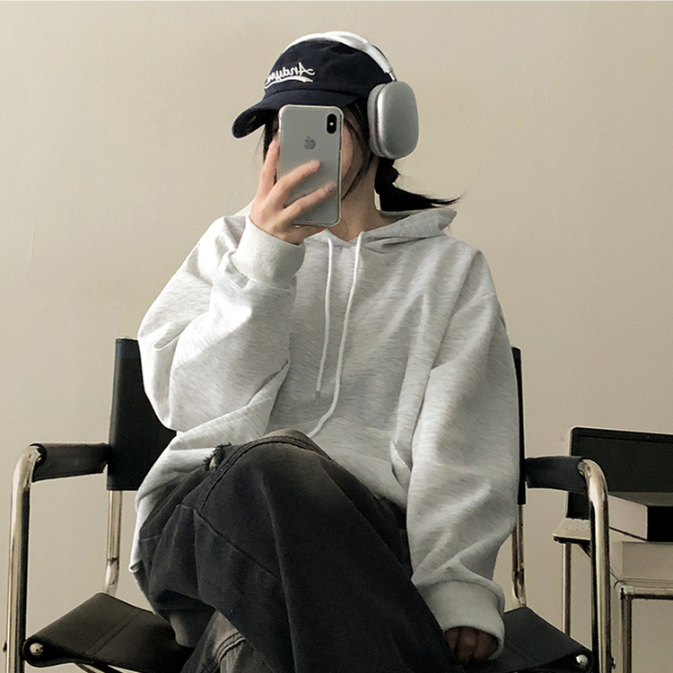 オーバーフィットフード MELANGE WHITE