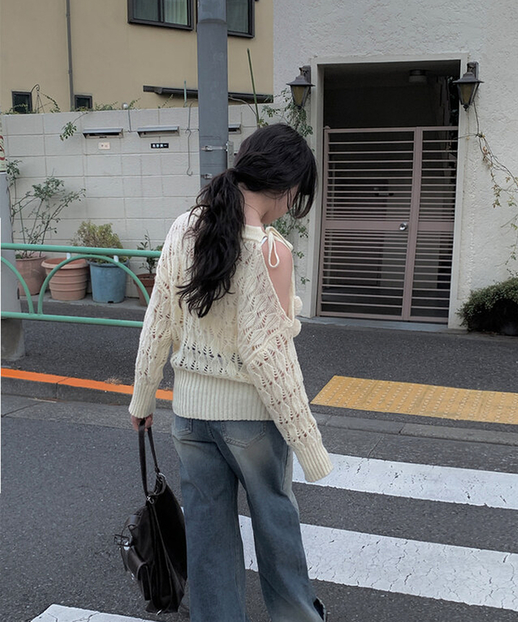 メッシュルーズフィットニット IVORY