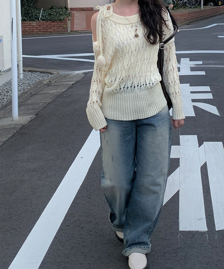 ダメージディテールウォッシングデニムパンツ DEEP BLUE