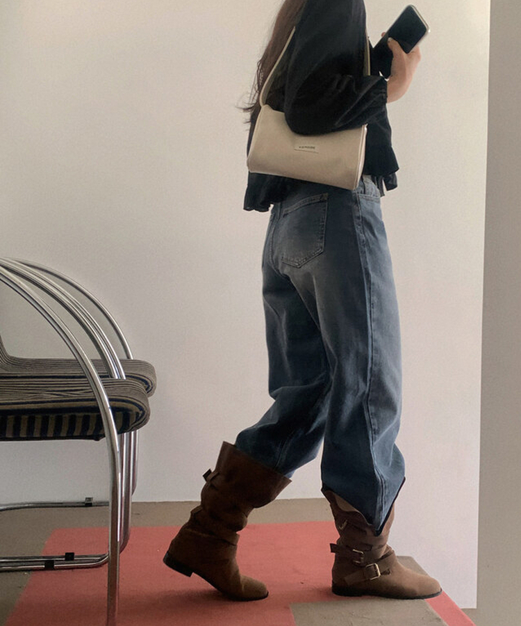 ワイドデニムパンツ BLUE