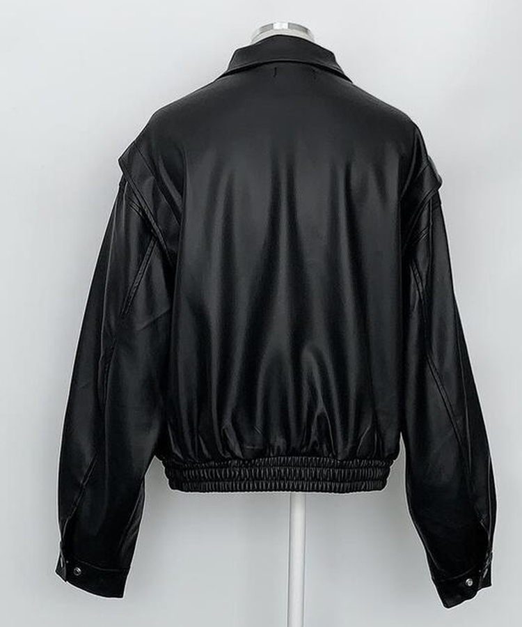 レザージップアップジャケット
