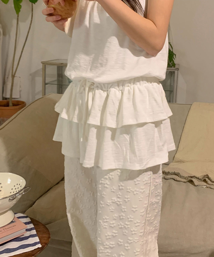 レイヤードティアードキャミソールワンピース IVORY