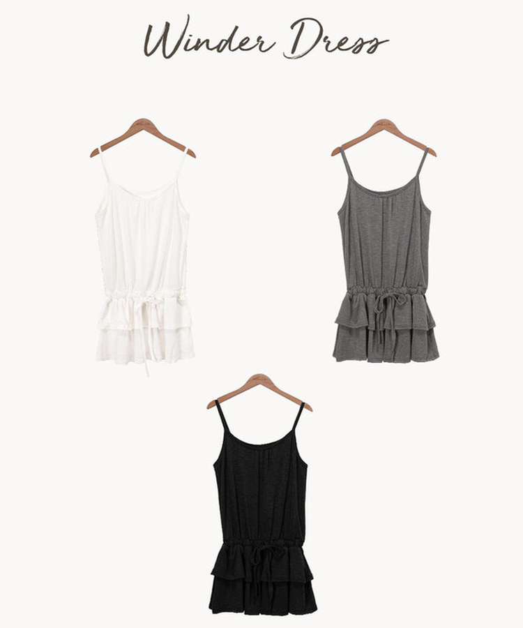 レイヤードティアードキャミソールワンピース