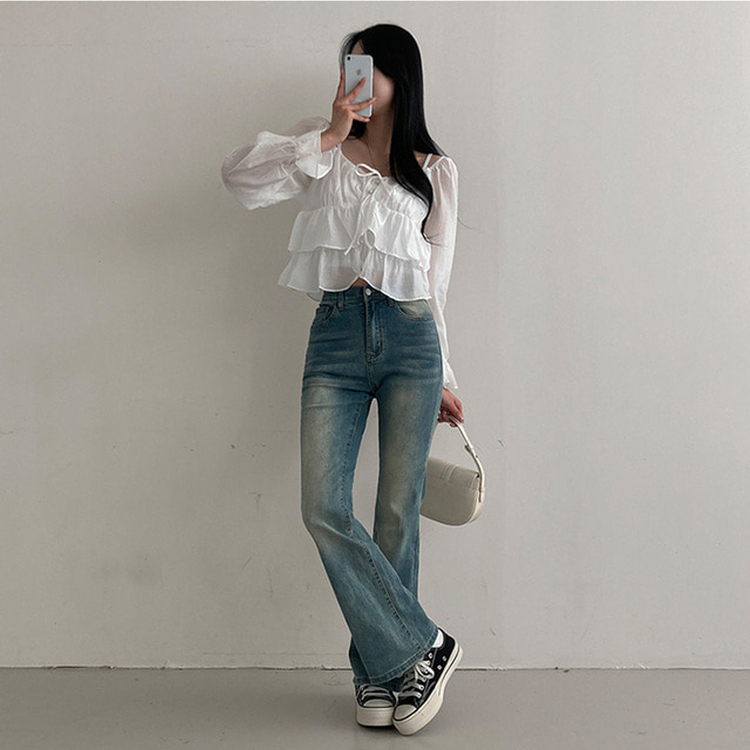 【丈別】ハイウエストブーツカットデニムパンツ(8color) VINTAGE