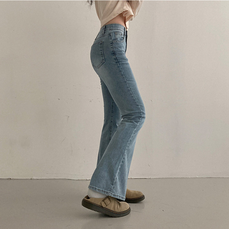 【丈別】ハイウエストブーツカットデニムパンツ(8color) LIGHT DENIM