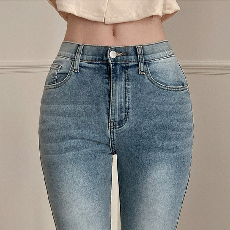 【丈別】ハイウエストブーツカットデニムパンツ(8color) LIGHT DENIM