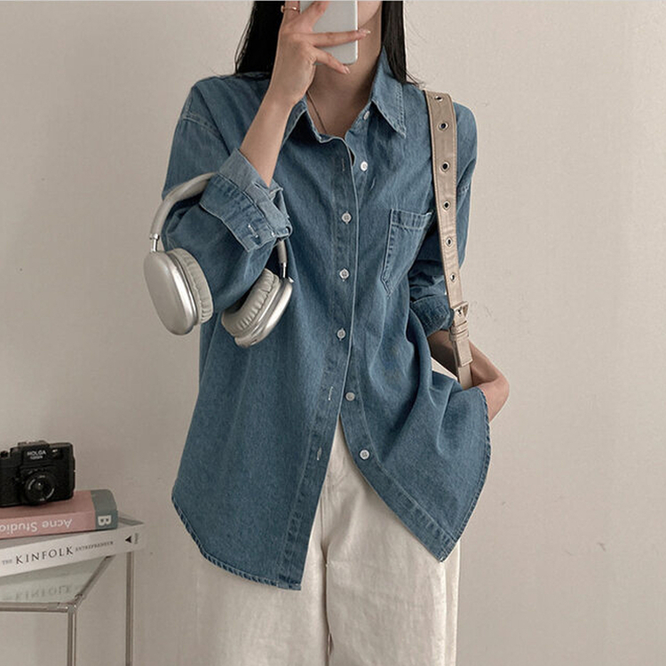 ポケットルーズフィットデニムシャツ LIGHT DENIM