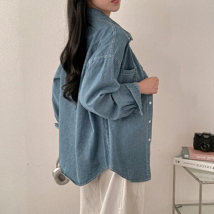 ポケットルーズフィットデニムシャツ LIGHT DENIM