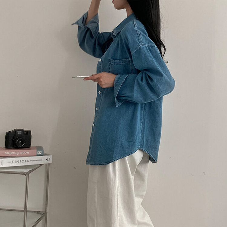 ポケットルーズフィットデニムシャツ LIGHT DENIM