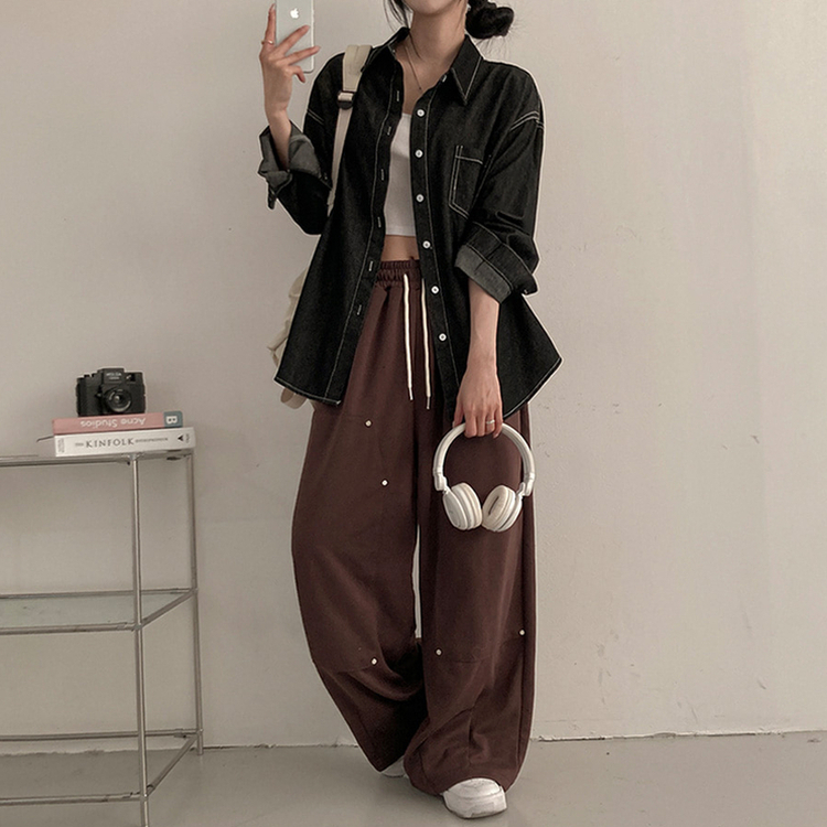 ポケットルーズフィットデニムシャツ BLACK DENIM